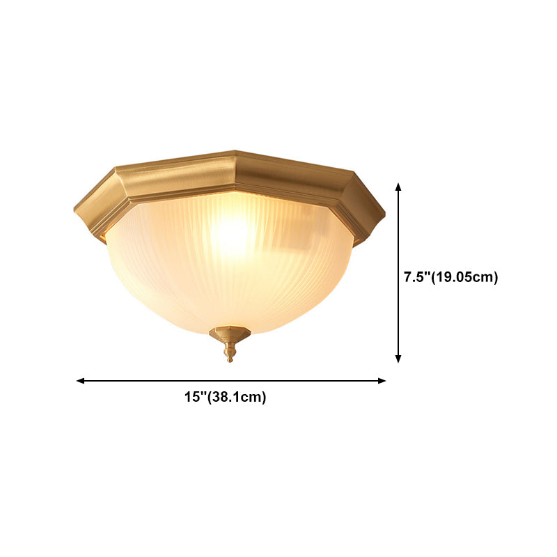 Simplicity Bowl Shape Flush Mount Ceiling Light Glass Flush Light in Gold