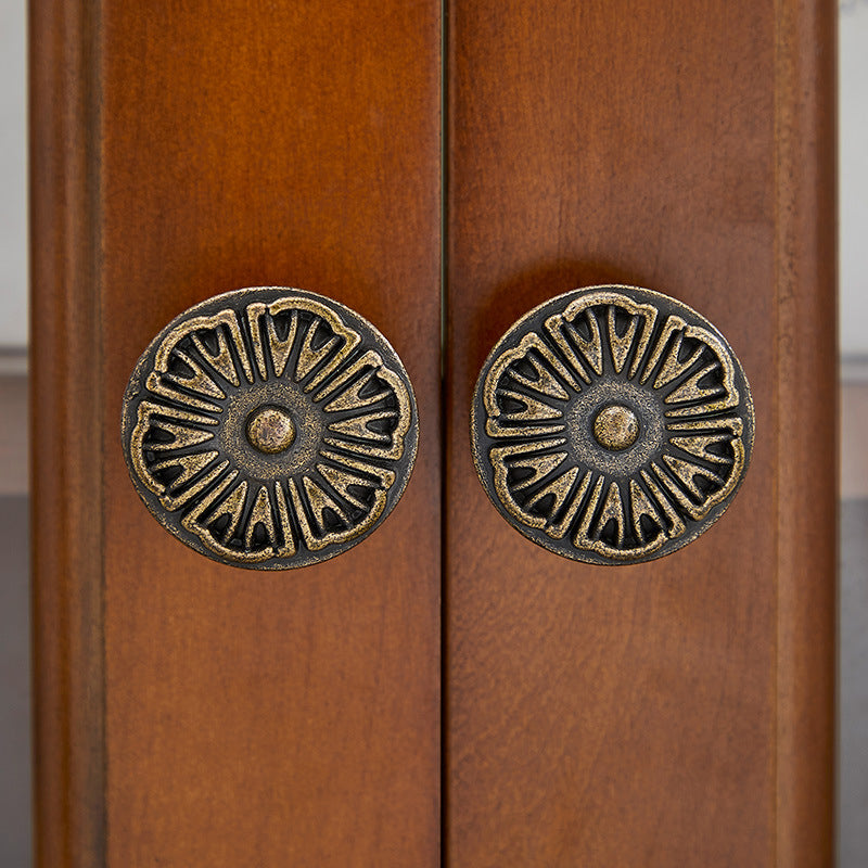 Mid-century Modern Brown Corner Cabinet, Wooden Accent Cabinet with Shelves