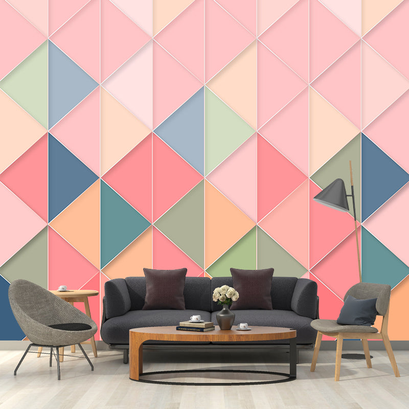 Geometric Contemporary Wallpaper Illustration Stain Resistant Wall Mural