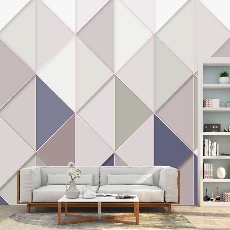 Geometric Contemporary Wallpaper Illustration Stain Resistant Wall Mural