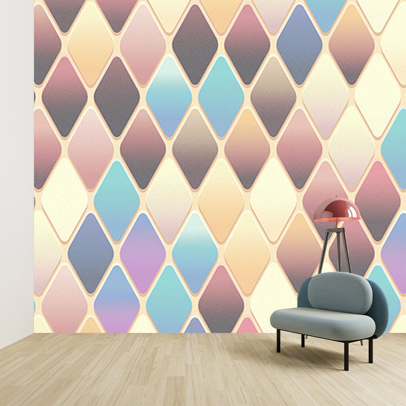 Illustration Stain Resistant Wall Mural Geometric Decorative Living Room Wall Mural