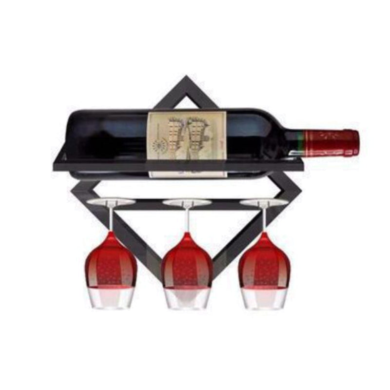 Wall Mounted Wine Holder Metal Home Wine Glass Stemware Rack Holder