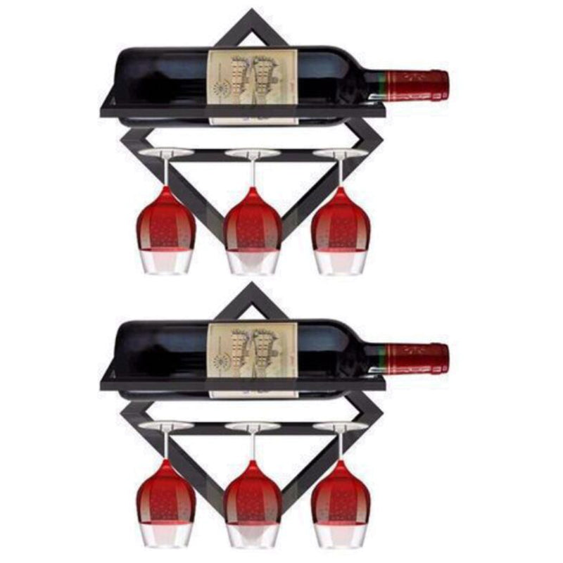 Wall Mounted Wine Holder Metal Home Wine Glass Stemware Rack Holder