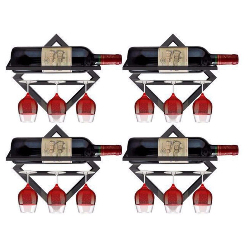 Wall Mounted Wine Holder Metal Home Wine Glass Stemware Rack Holder