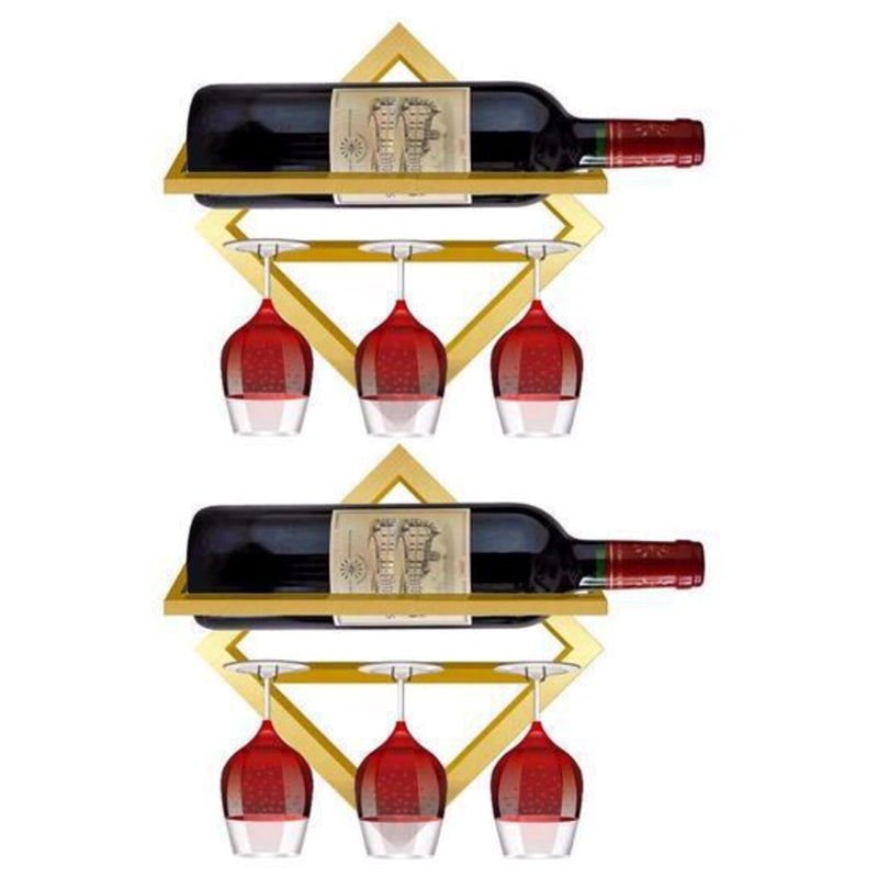 Wall Mounted Wine Holder Metal Home Wine Glass Stemware Rack Holder