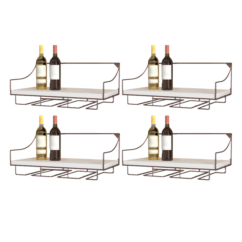 16.9" x 9" x 7" Modern Wine Holder Rack Meta Wall Mounted Wine Jail with Shelf