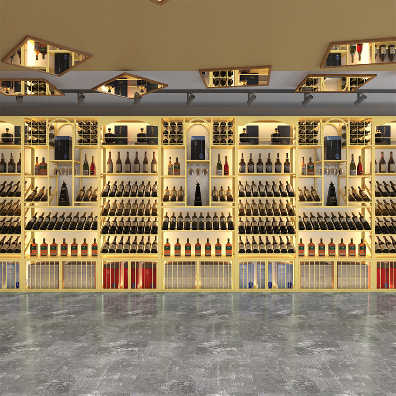 Luxury Floor Wine Shelf Metal Horizontal Wine Racks with Shelf