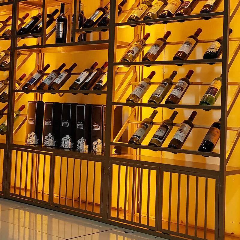 Luxury Floor Wine Shelf Metal Horizontal Wine Racks with Shelf