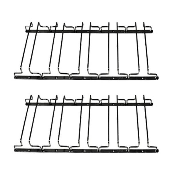 Contemporary Hanging Glass & Stemware Holder Stainless Steel Glass Rack in Black