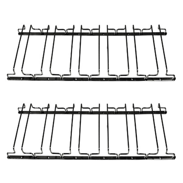 Contemporary Hanging Glass & Stemware Holder Stainless Steel Glass Rack in Black