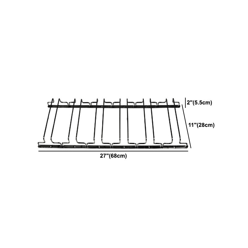 Contemporary Hanging Glass & Stemware Holder Stainless Steel Glass Rack in Black