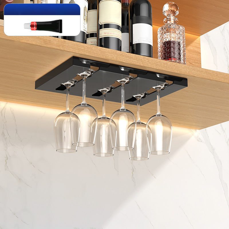 Hanging Modern Wine Rack 9.2"W x 0.8"H Wine Stemware Holder in Black/White