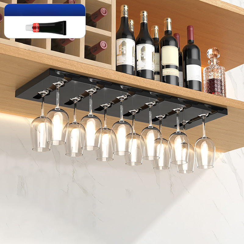 Hanging Modern Wine Rack 9.2"W x 0.8"H Wine Stemware Holder in Black/White