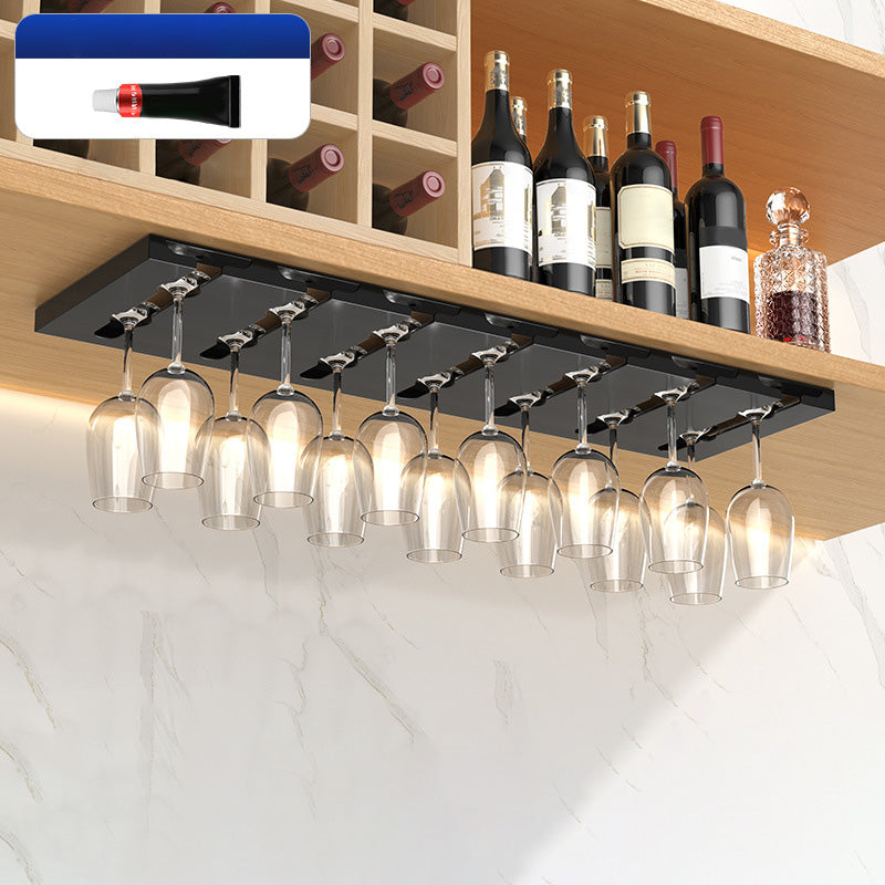 Hanging Modern Wine Rack 9.2"W x 0.8"H Wine Stemware Holder in Black/White