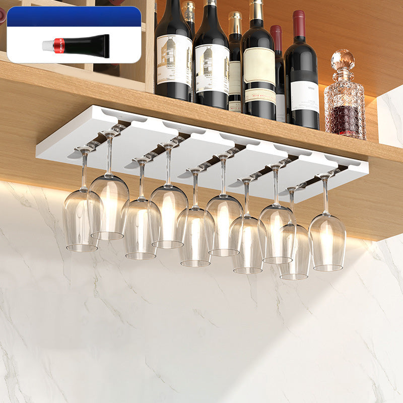 Hanging Modern Wine Rack 9.2"W x 0.8"H Wine Stemware Holder in Black/White