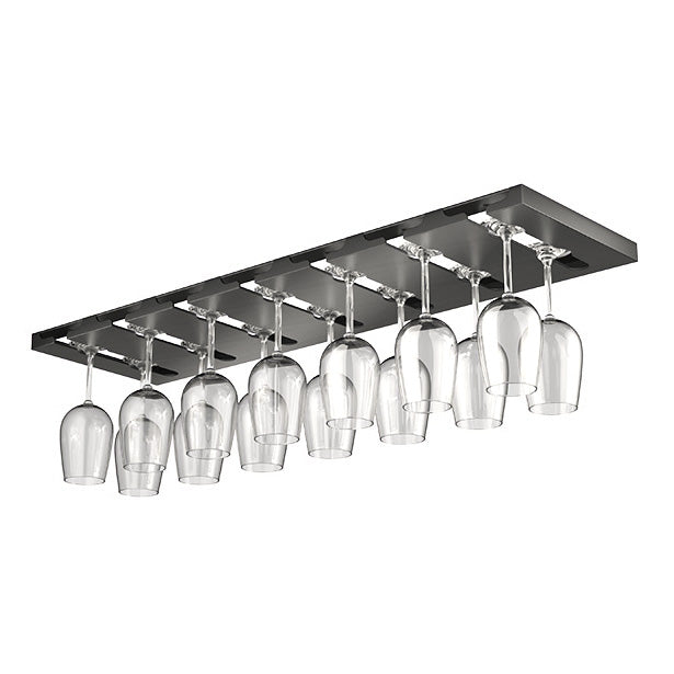 Hanging Modern Wine Rack 9.2"W x 0.8"H Wine Stemware Holder in Black/White