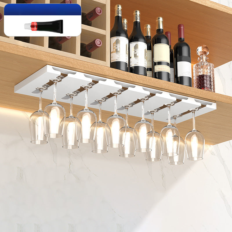 Hanging Modern Wine Rack 9.2"W x 0.8"H Wine Stemware Holder in Black/White