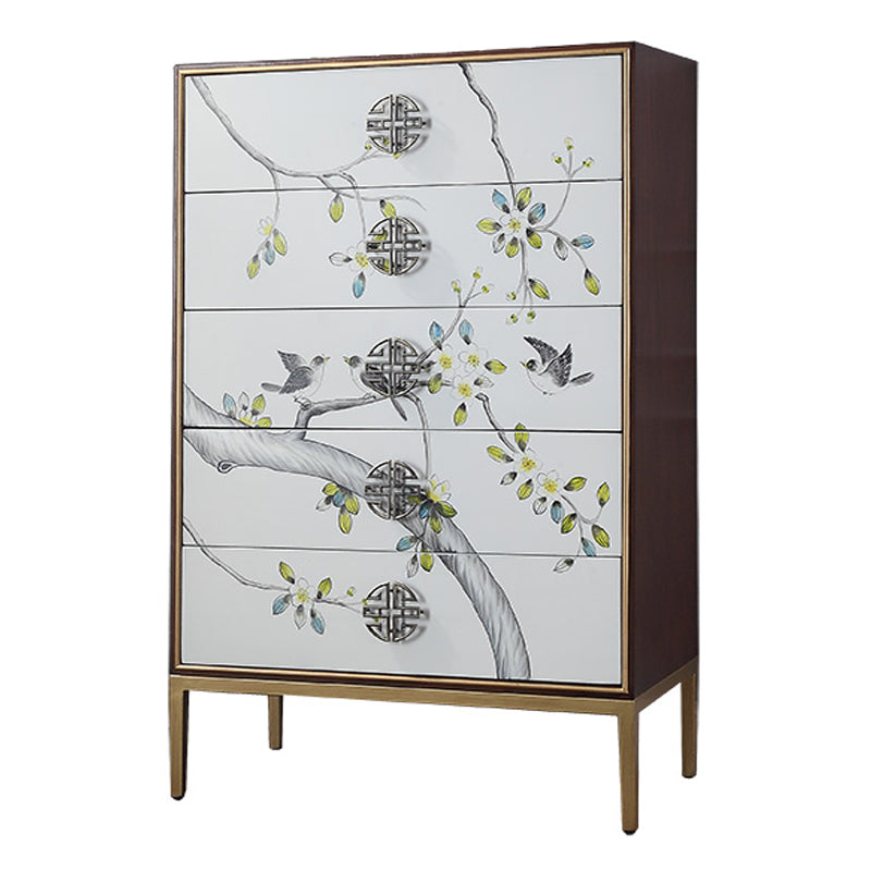 Birch Wood Dining Room Sideboard Cabinet Glam Server Cabinet with Storage