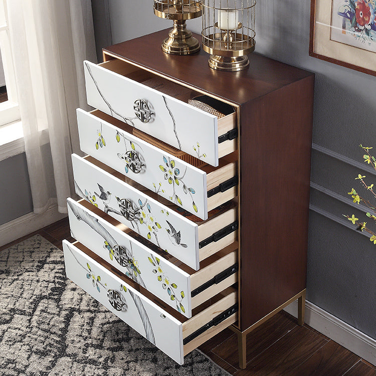 Birch Wood Dining Room Sideboard Cabinet Glam Server Cabinet with Storage