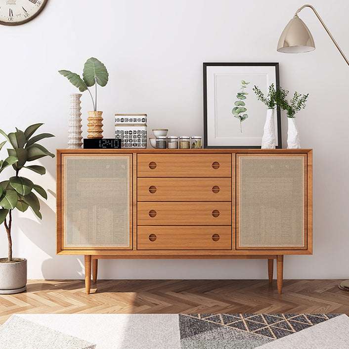 Modern Simple Sideboard Wood 4 Drawer and 2 Doors Kitchen Cupboard Cabinet