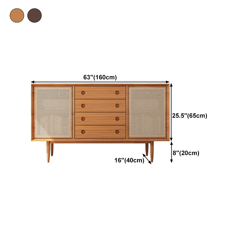 Modern Simple Sideboard Wood 4 Drawer and 2 Doors Kitchen Cupboard Cabinet