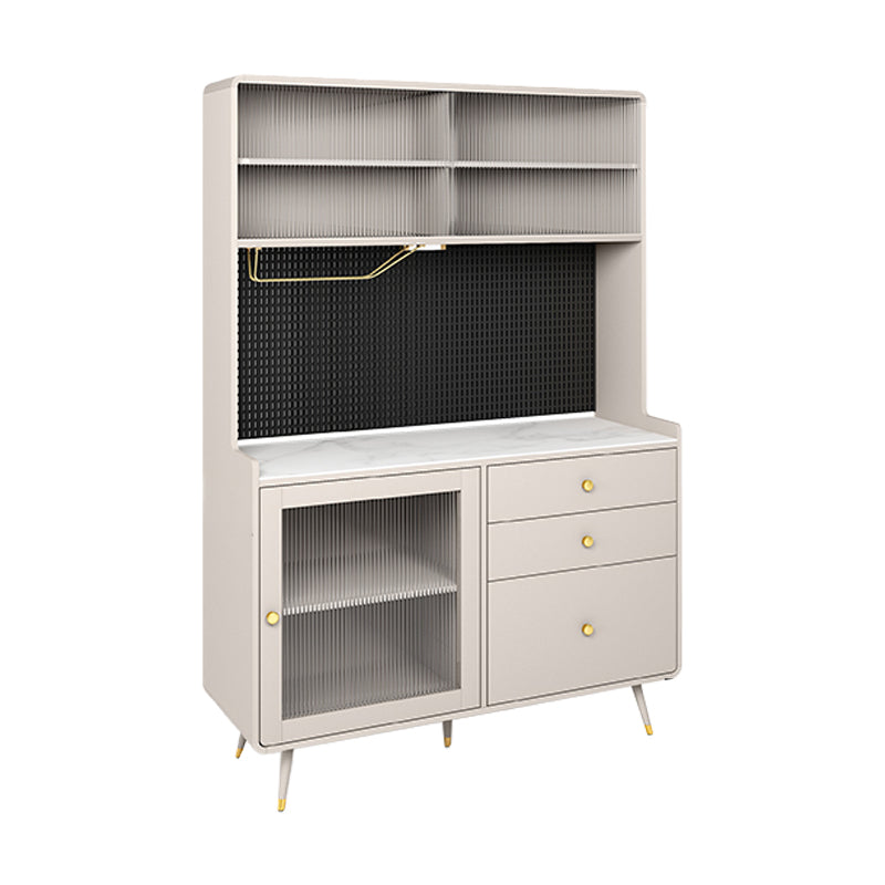 Artificial Wood Living Room Sideboard Cabinet Glam Credenza with Drawers and Storage