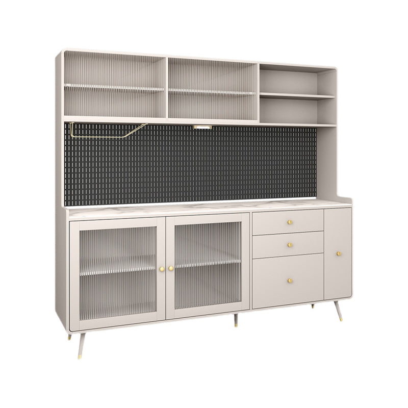 Artificial Wood Living Room Sideboard Cabinet Glam Credenza with Drawers and Storage