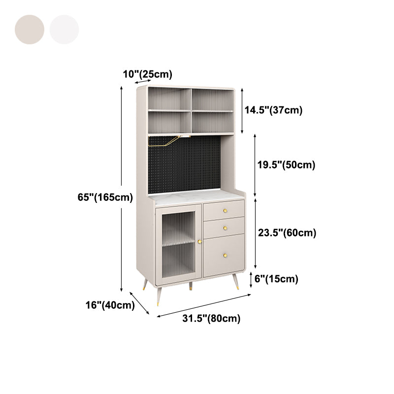 Artificial Wood Living Room Sideboard Cabinet Glam Credenza with Drawers and Storage