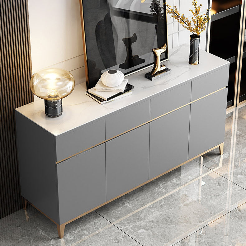 Wood Living Room Sideboard Cabinet Glam Credenza with Drawer and Storage