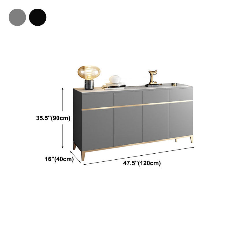 Wood Living Room Sideboard Cabinet Glam Credenza with Drawer and Storage