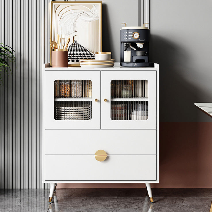 Wood Kitchen Sideboard Cabinet Glam Credenza with Drawers and Storage