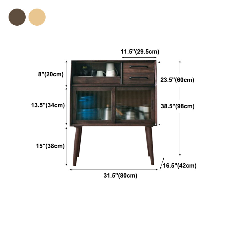 2 Doors 3 Drawers Sideboard Wood Simple Cupboard for Living Room