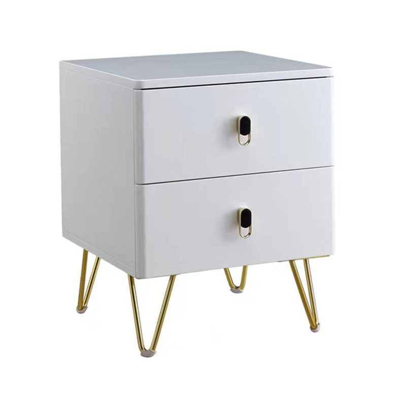 Solid Wood Nightstand Contemporary Bedside Cabinet with 2 Drawer