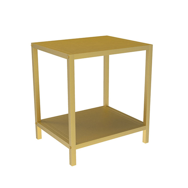 Open Storage Accent Table Nightstand Modern Metal Nightstand