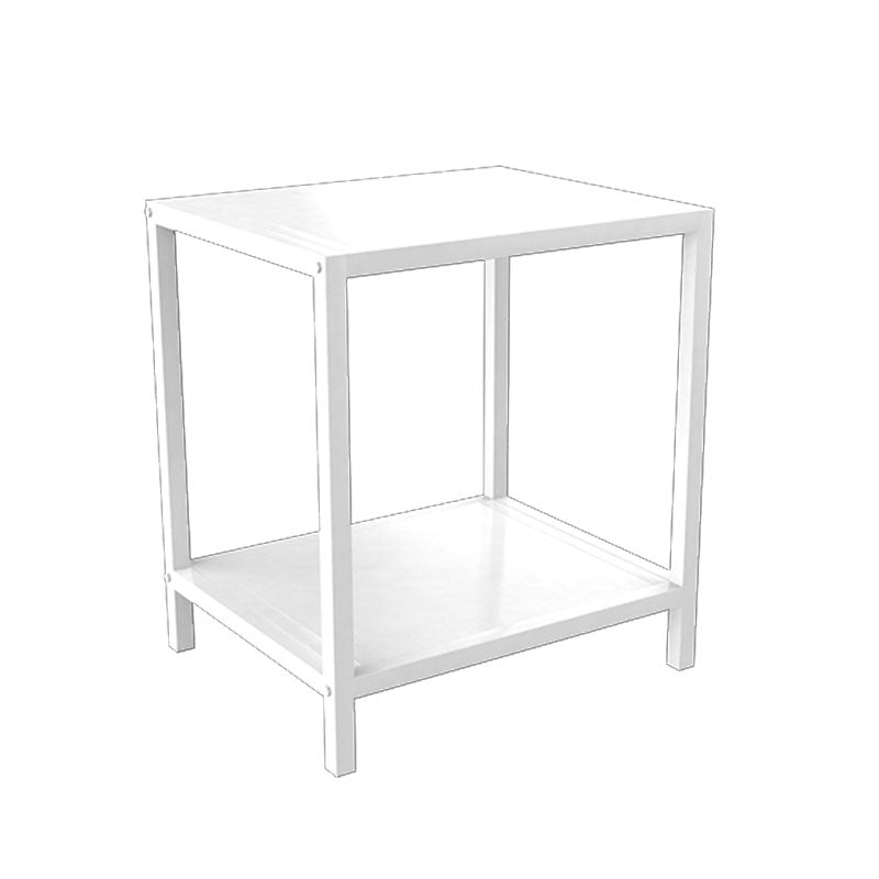 Open Storage Accent Table Nightstand Modern Metal Nightstand