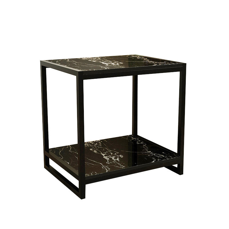 Glam Faux Marble Bedside Cabinet 19.68" Tall Accent Table Nightstand