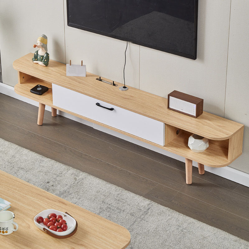 Wooden Media Console TV Stand Contemporary TV Media Stand with Door