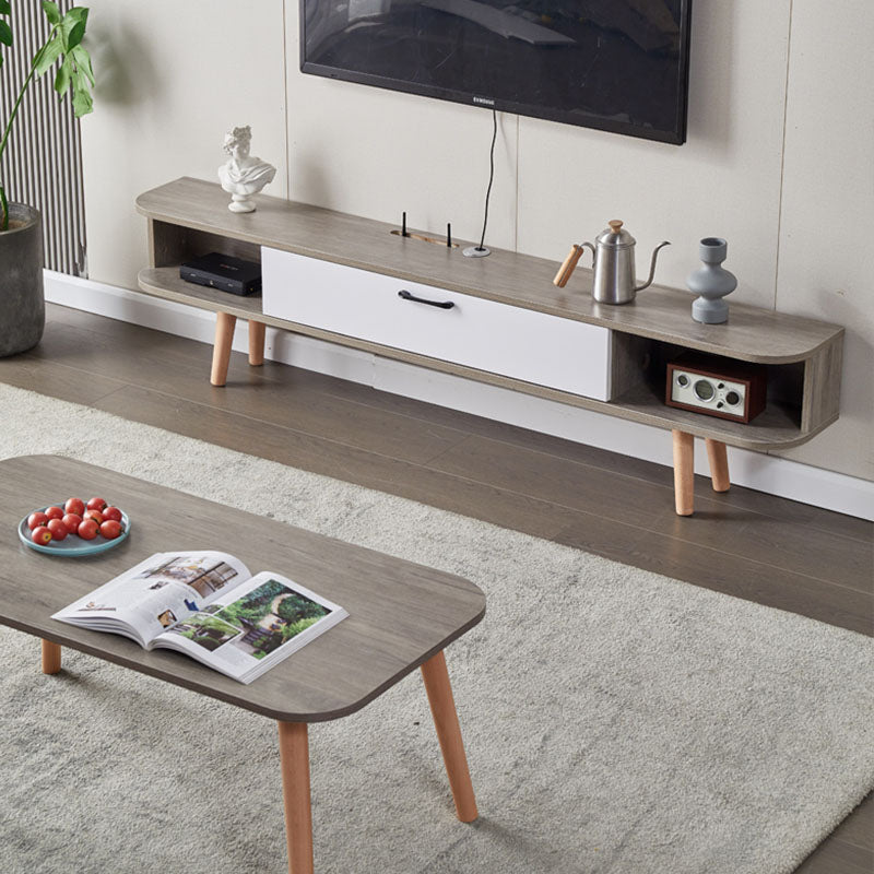 Wooden Media Console TV Stand Contemporary TV Media Stand with Door