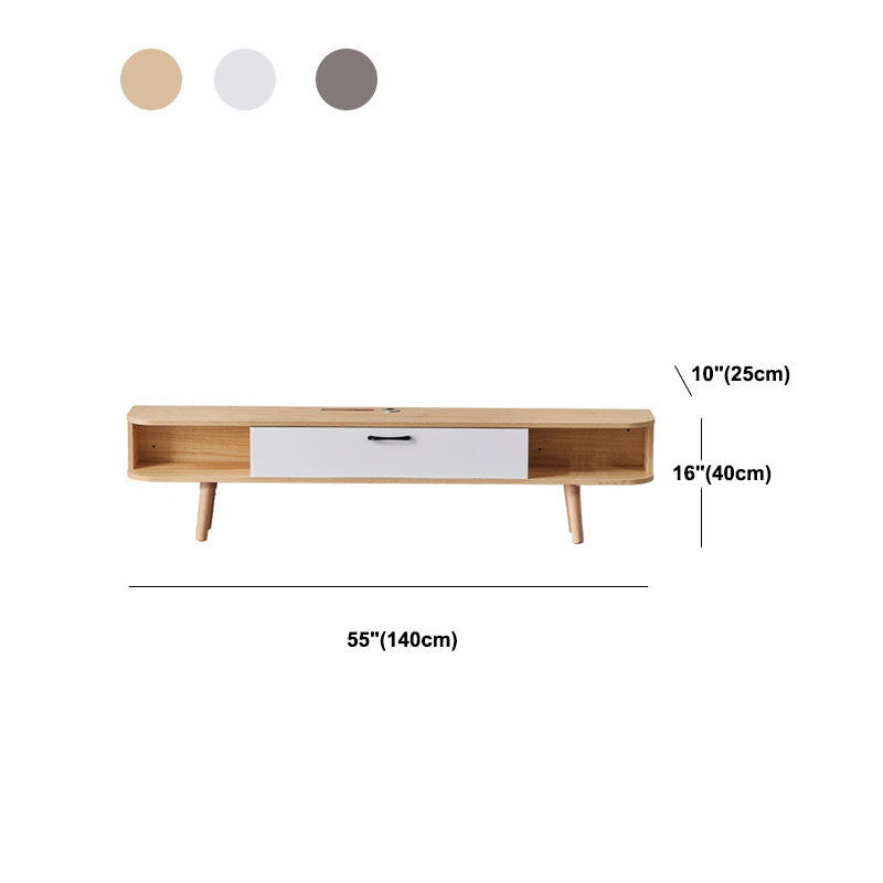 Wooden Media Console TV Stand Contemporary TV Media Stand with Door