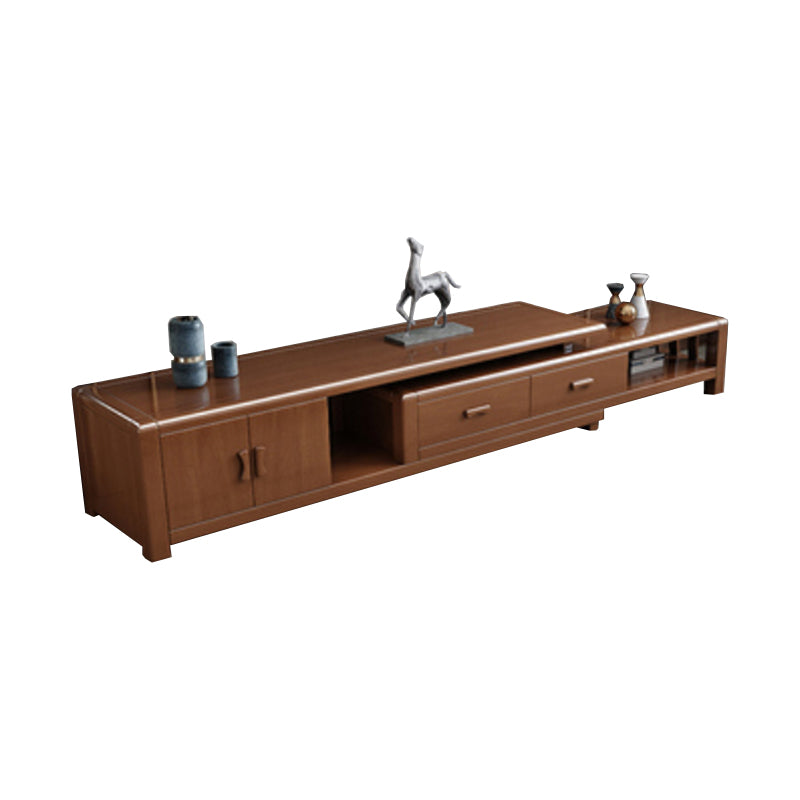 Rubberwood TV Stand Console Traditional TV Console with Drawers