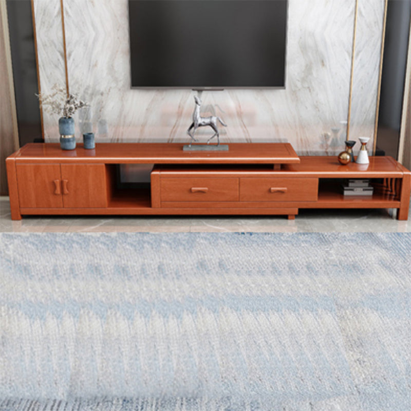 Rubberwood TV Stand Console Traditional TV Console with Drawers