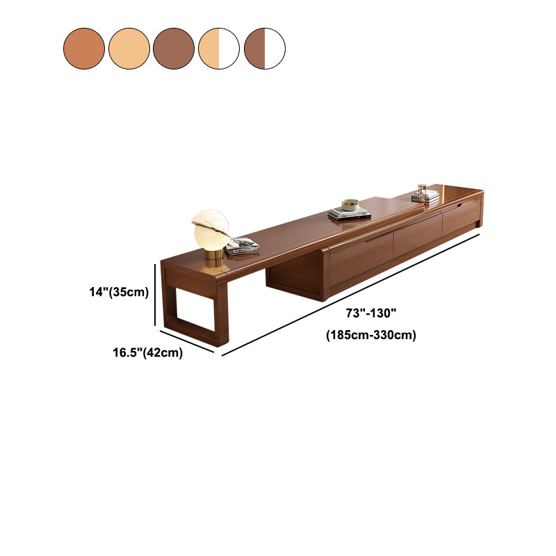 Rubberwood TV Stand Console Traditional TV Console with Drawers