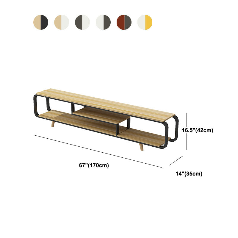 Contemporary TV Stand Console Open Shelving Media Console TV Stand