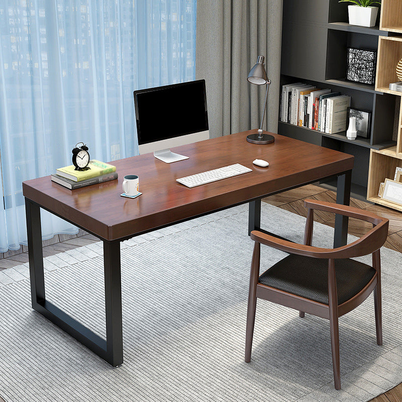 Solid Wood Writing Desk Modern Style Brown Home and Office Desk