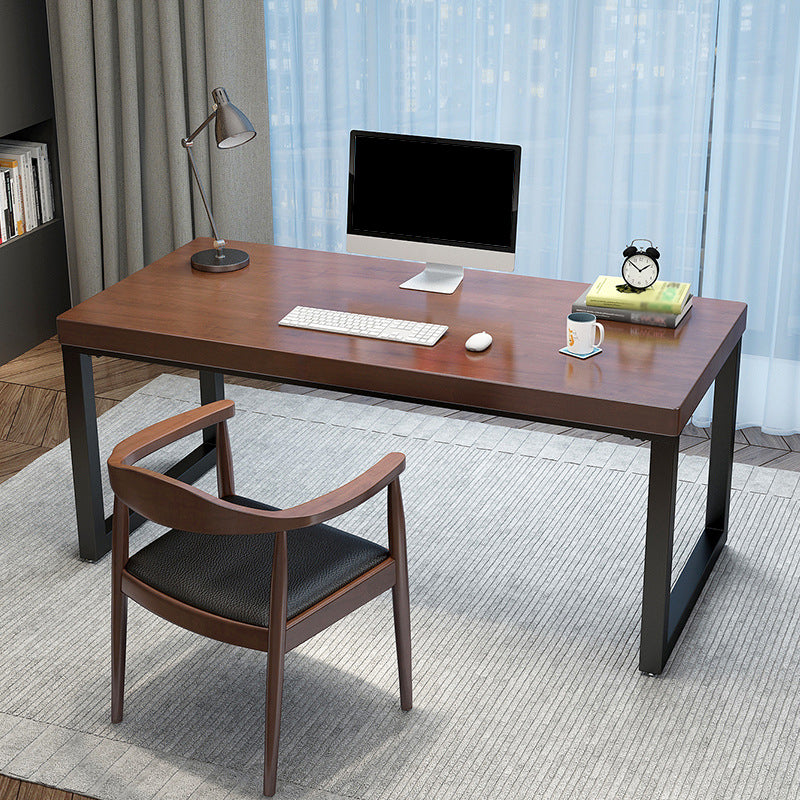 Solid Wood Writing Desk Modern Style Brown Home and Office Desk