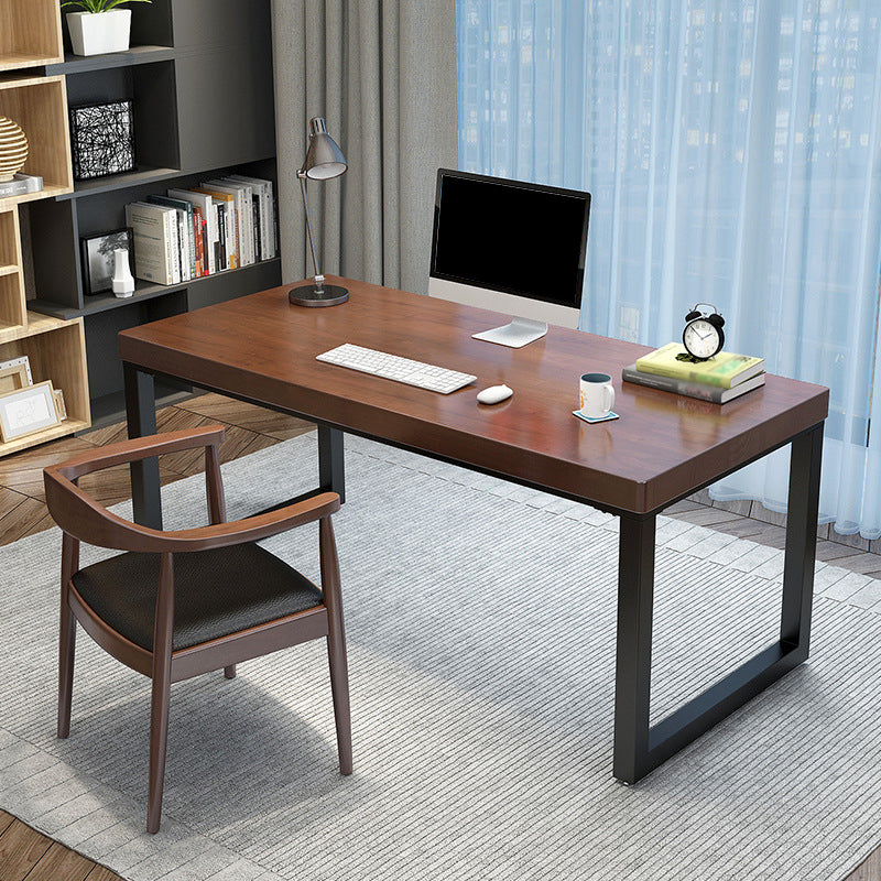 Solid Wood Writing Desk Modern Style Brown Home and Office Desk