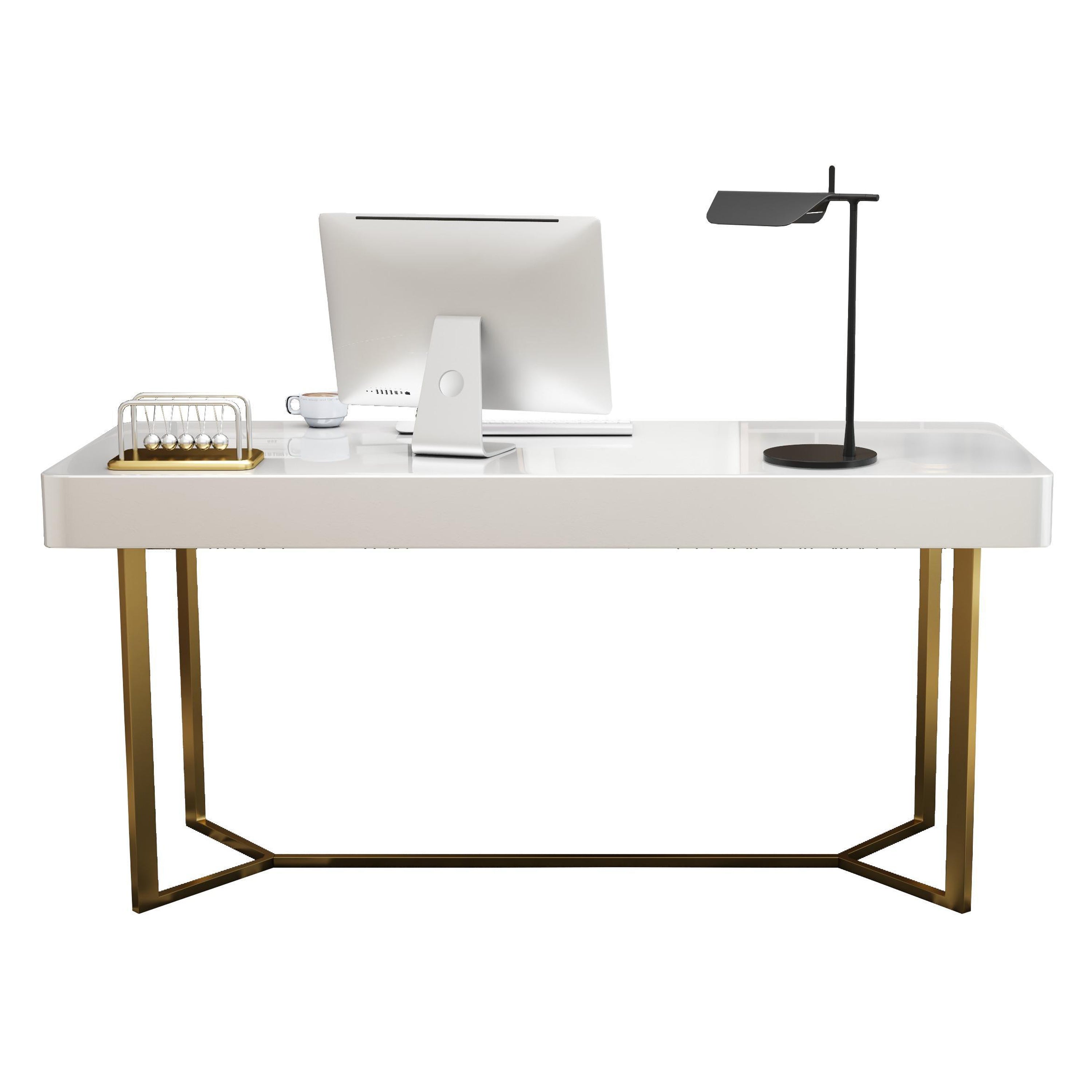 Modern Light Luxury Minimalist Writing Desk Rectangular Fixed Luxury Desk