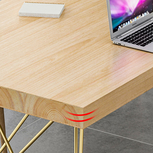 Office Work Table Rectangular Shaped Solid Wood Luxury Writing Desk