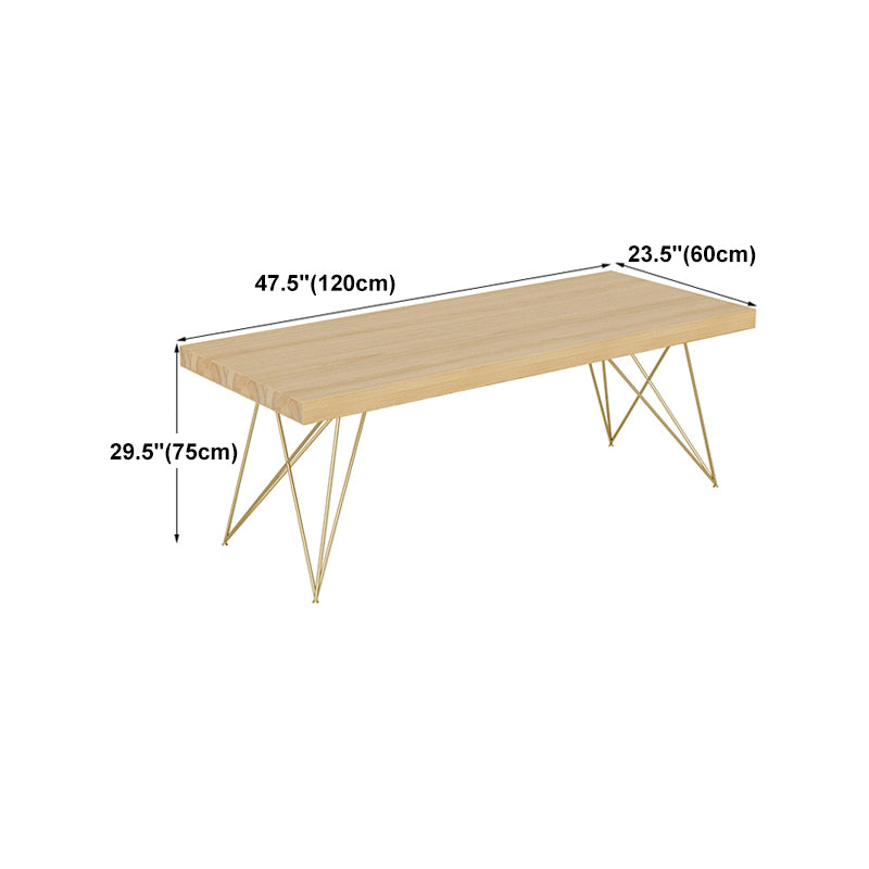 Office Work Table Rectangular Shaped Solid Wood Luxury Writing Desk