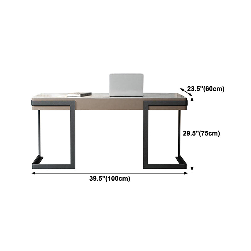 Modern Style 2-drawer Office Desk Sintered Stone Home Writing Desk